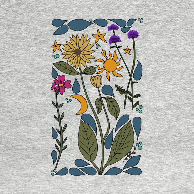 Mountain Wildflowers Illustration by WalkSimplyArt